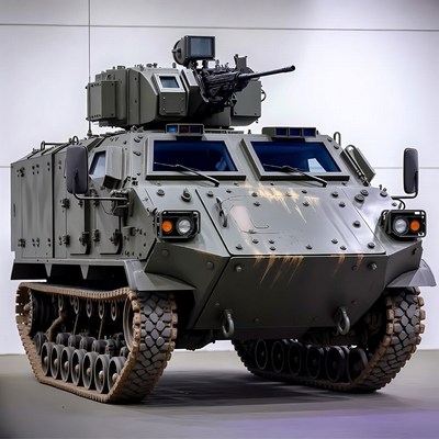 Armored Military Vehicle with Tracks