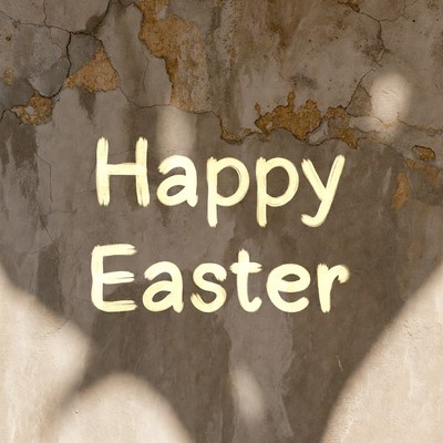Happy Easter on Peeling Wall