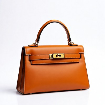 Brown Leather Kelly Handbag