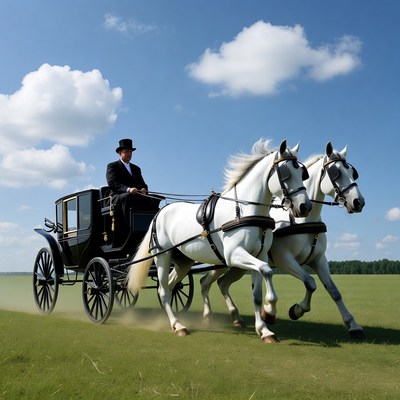 Man driving horse-drawn carriage