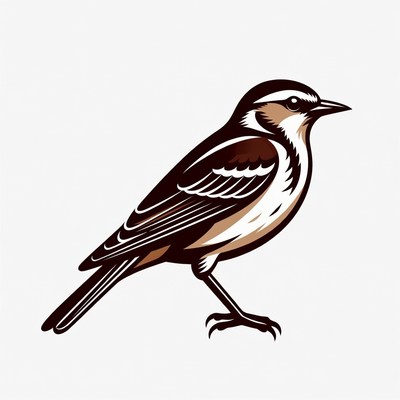 Wheatear Bird Illustration