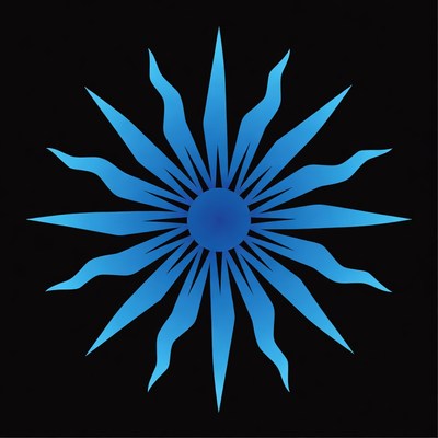 Blue Starburst on Black Background