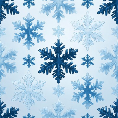 Blue Snowflakes Seamless Pattern