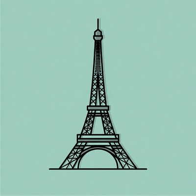 Eiffel Tower silhouette illustration