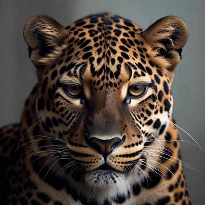 Close-up leopard portrait