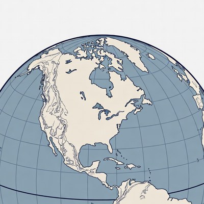 North America Continent Globe