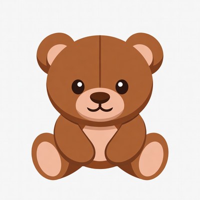 Cute brown teddy bear illustration