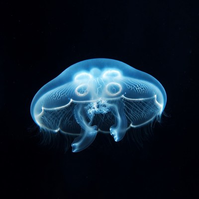 Glowing Blue Jellyfish
