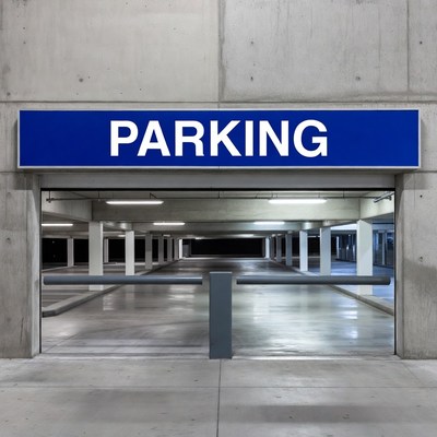Parking Garage Entrance Sign