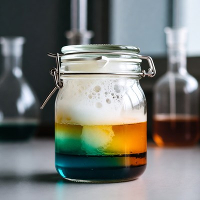 Colorful Layered Foam Science Experiment Jar