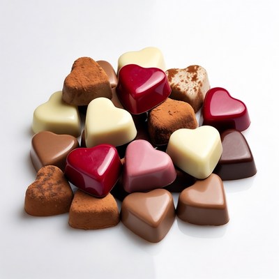 Heart-Shaped Chocolates Pile