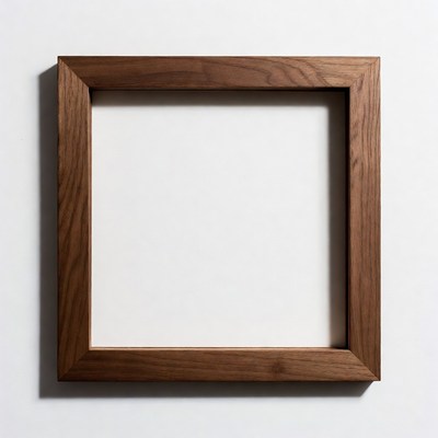 Empty Walnut Wood Picture Frame
