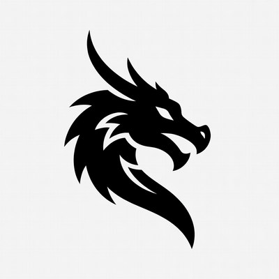 Black Dragon Head Silhouette