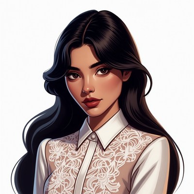 Beautiful Asian woman in lace blouse