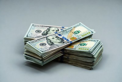 Stack of US Hundred Dollar Bills