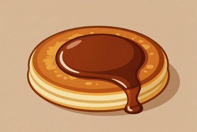 Pancake with chocolate syrup