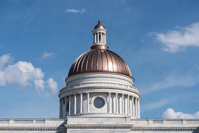 White building with copper dome