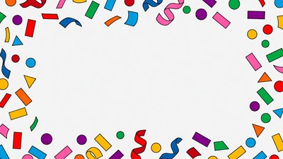 Colorful confetti border frame