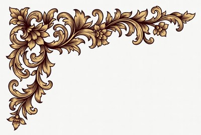 Gold Ornate Floral Corner Design