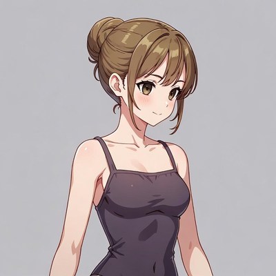 Anime girl in black tank top