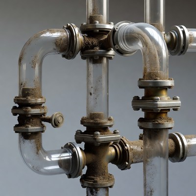 Rusty Clear Pipes and Fittings
