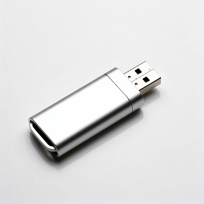 Silver USB flash drive