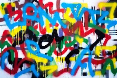 Colorful Graffiti Spray Paint Wall