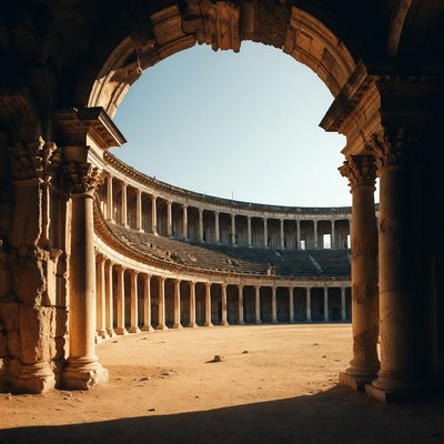 Roman Amphitheater Through Archway