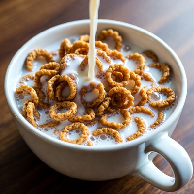Pouring Milk on Cereal