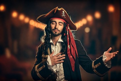 Pirate man in tricorn hat