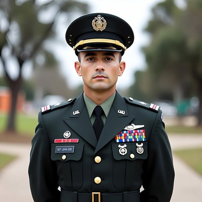 Latino man in US Army uniform