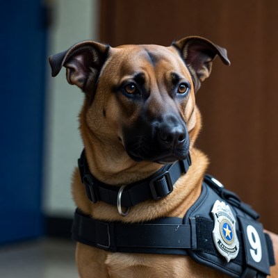Police K9 Dog in Vest