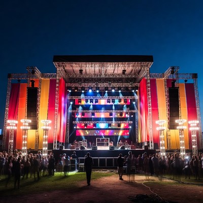 Vibrant Concert Stage with Crowd