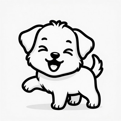 Cute smiling puppy illustration