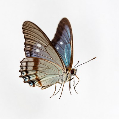 Blue and Brown Butterfly Wings Spread