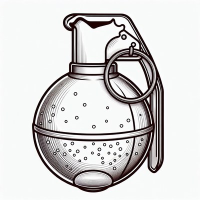 Hand-drawn Grenade Illustration