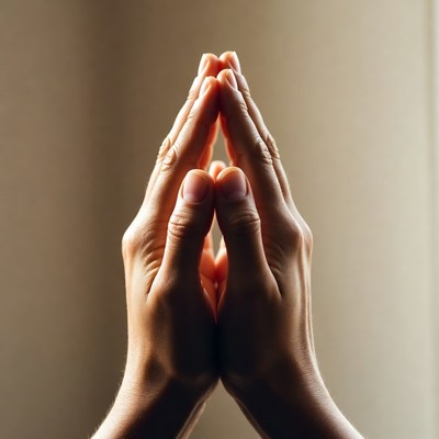 Praying hands together
