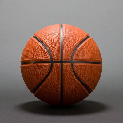 Orange basketball on gray background