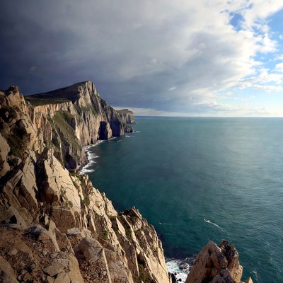Dramatic Cliffs Over Ocean