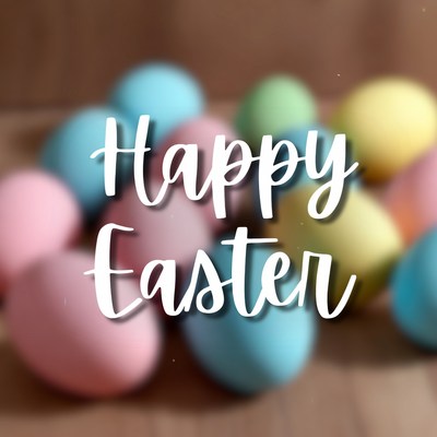 Happy Easter with Colorful Eggs