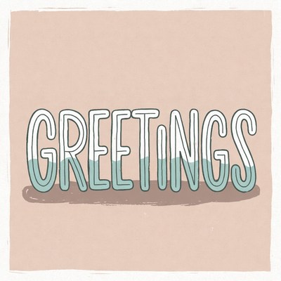 Hand-Drawn Greetings Text Illustration