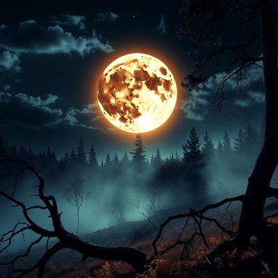 Full Moon Over Dark Forest