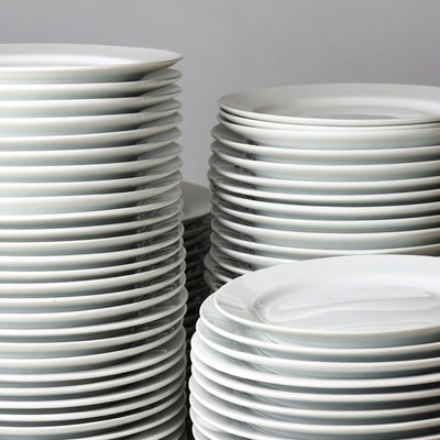 Stack of White Plates