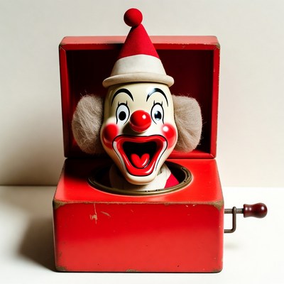 Jack-in-the-box clown toy