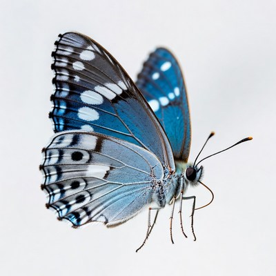 Blue butterfly with white spots