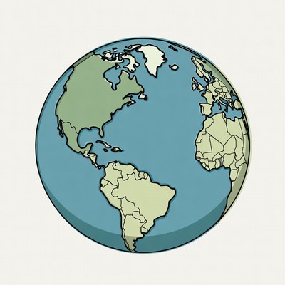 Illustrated Earth Globe