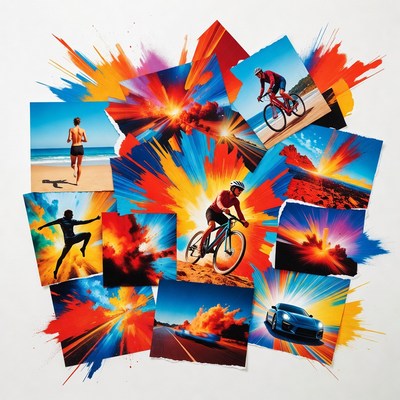 Collage of Athletes and Sports Cars