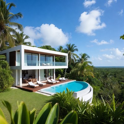Modern White Villa with Infinity Pool