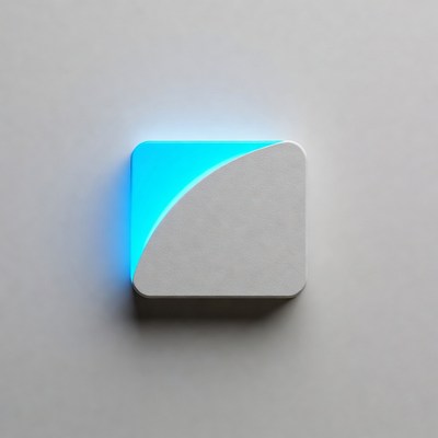 Glowing Blue White Square Icon