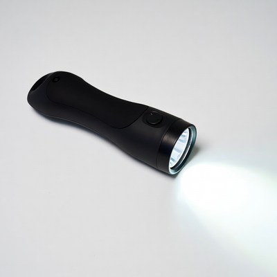 Black flashlight on white background